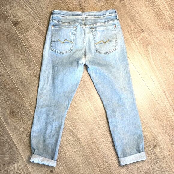 7 FOR ALL MANKIND Women’s Josefina Distressed Skinny Boyfriend Jeans - Picture 9 of 9